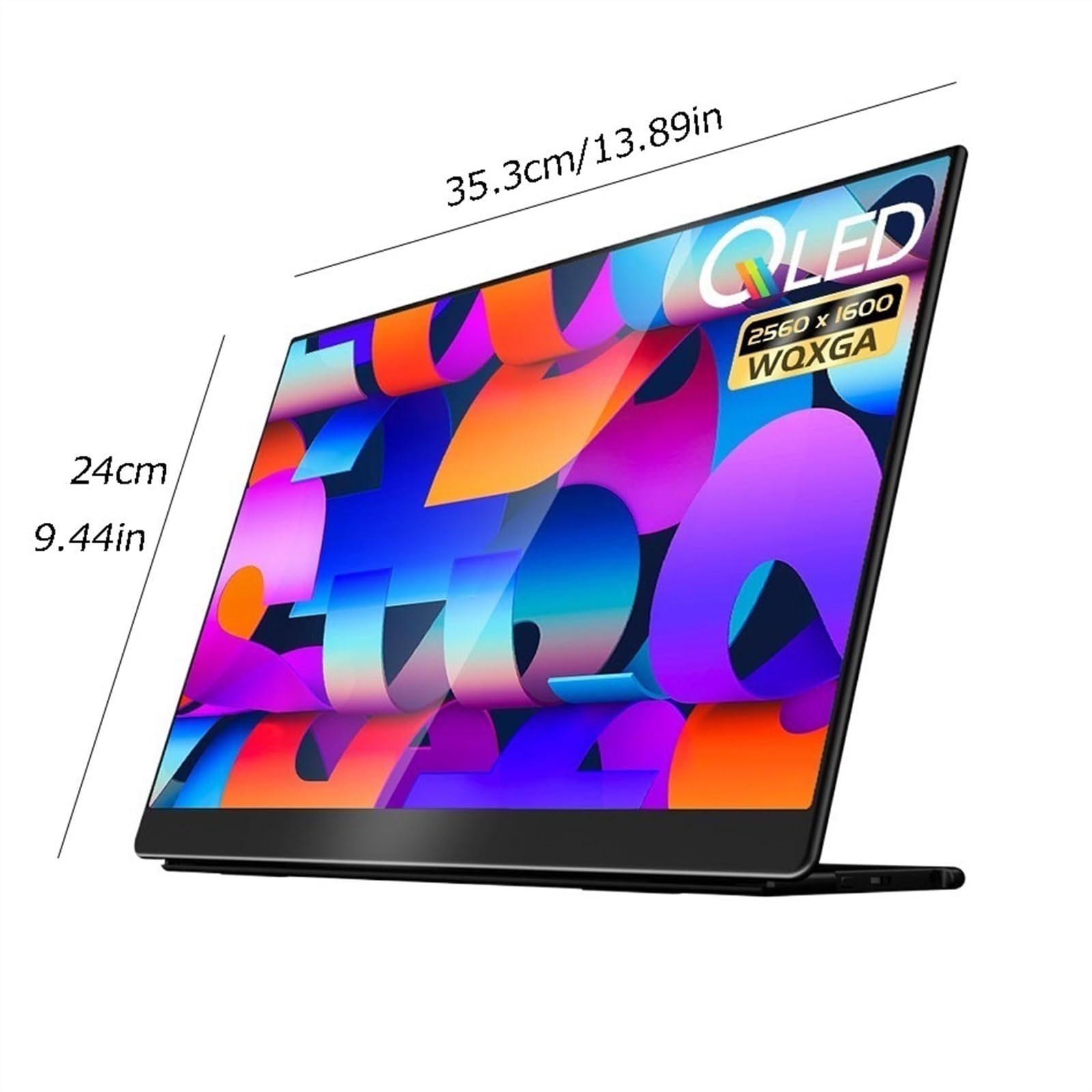 Przenośny monitor do laptopa 16-calowy ekran zewnętrzny QLED 2,5 K. Rozdzielczość 2560 * 1600. Ekran rozszerzający laptopa. Zewnętrzny biurowy do gier Przenośny monitor do gier