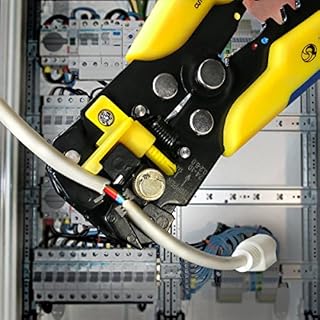 S&R Pinza Spelafili Automatica, Spellafili 205 mm, 3 in 1 Multifunzione per Spelatura, Taglio e Crimpatura, Strumento Spelafili Multifunzionale per Cavi da AWG 24-10 (0,2-6,0 mm²)