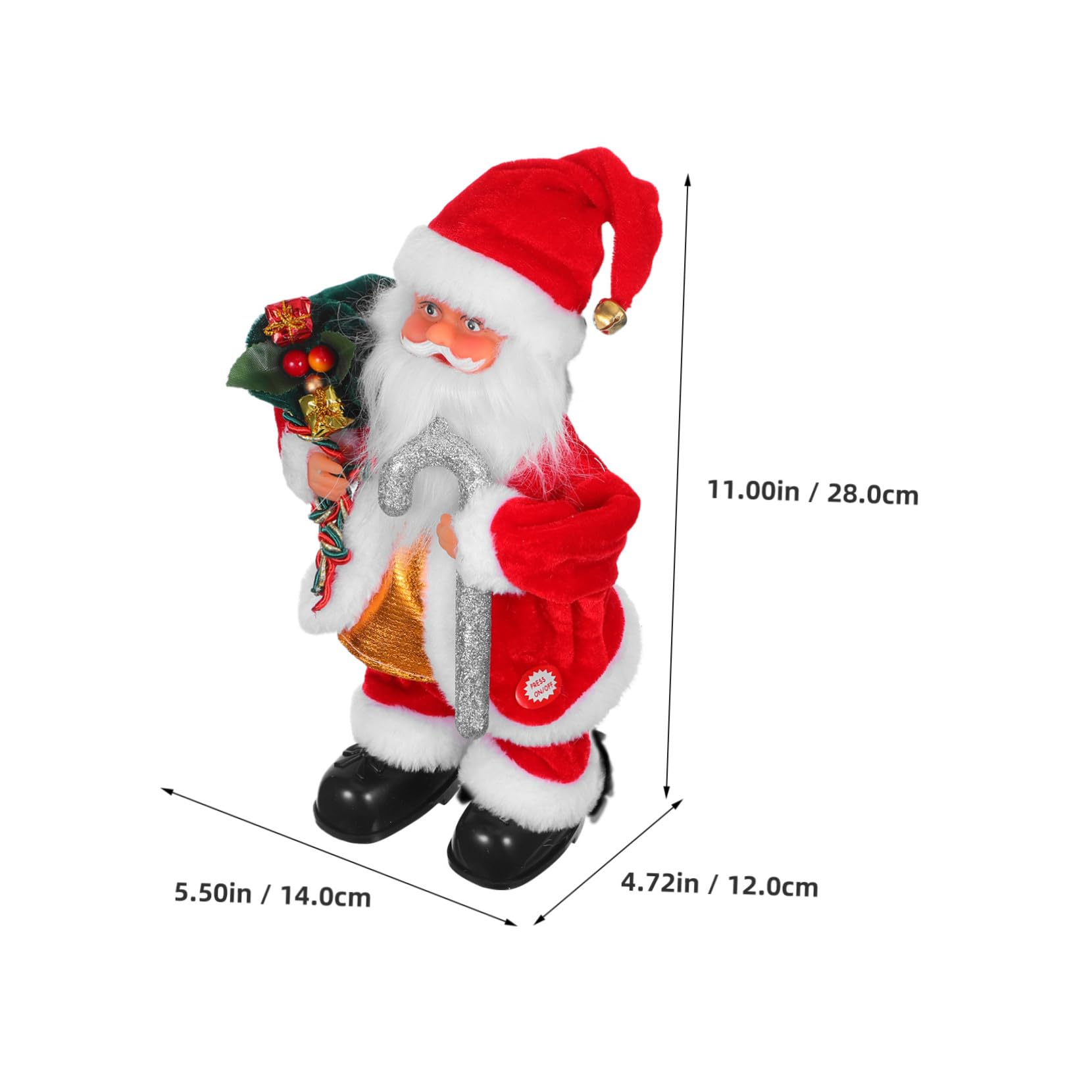 Juguete De Papá Noel Eléctrico con Música Adorable Adorno Navideño y Juguete para Fiestas Navideñas para Decoración Familiar y Entretenimiento