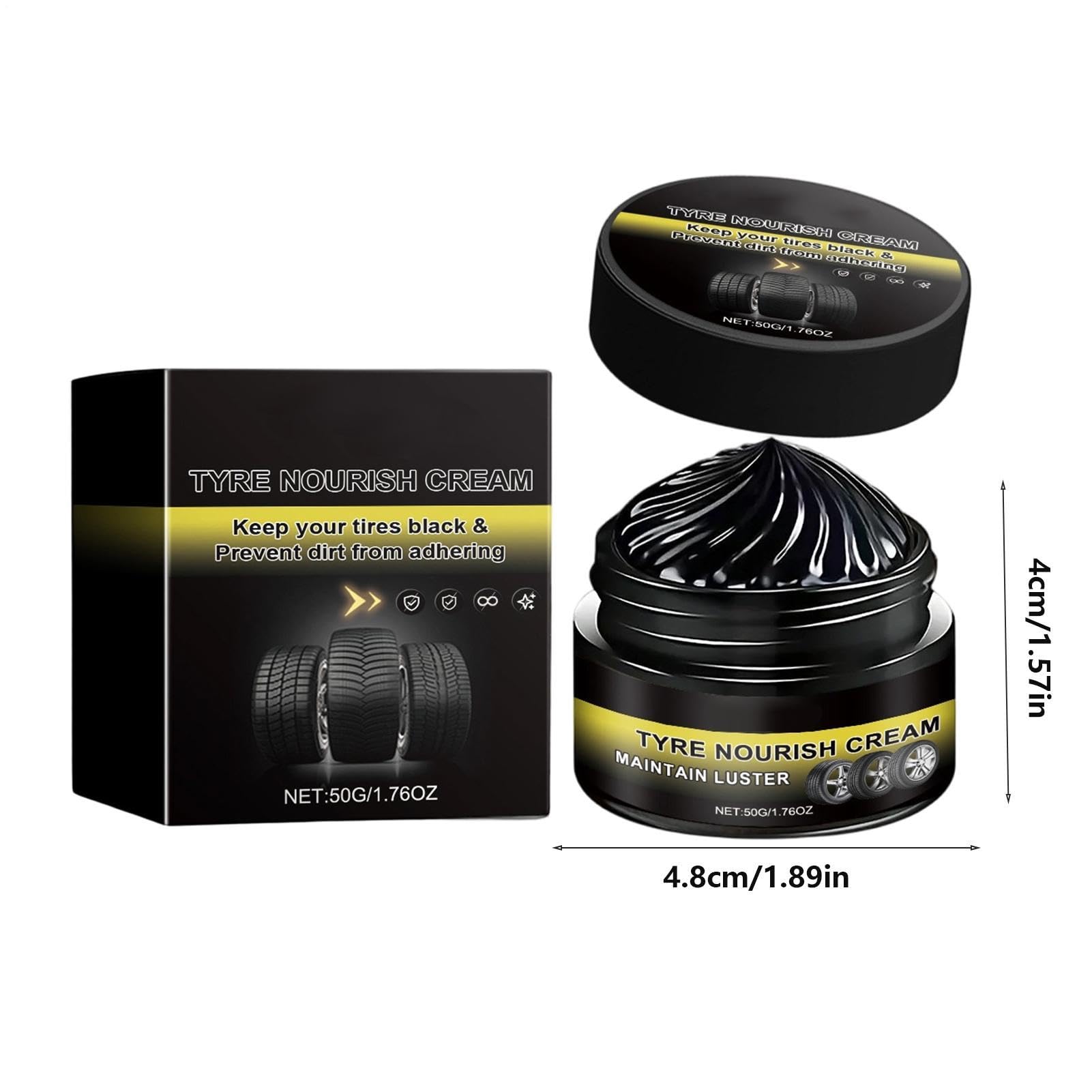 Rénovateur Plastique Voiture Extérieur et Intérieur, cires Pneu Noir Haute Brillance, Lustreur Tableau de Bord et Sièges à Action Rapide, Protection UV et Anti-vieillissement, 50ml