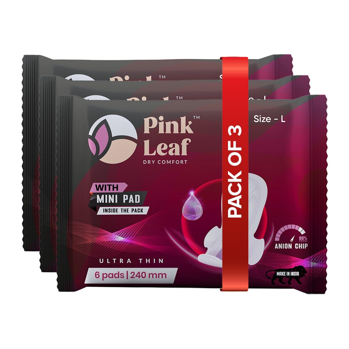 Pink Leaf Womens Ultra Thin X-Large Sanitary Napkin with 115 Disposal Bags (90 Pads + 15 Mini Pad) 280mm, Double Wing Shape, Skin Friendly | Up to 12 Hours of Protection (Pack 15) (B09FY35X3H) Amazon Price History, Amazon Price Tracker
