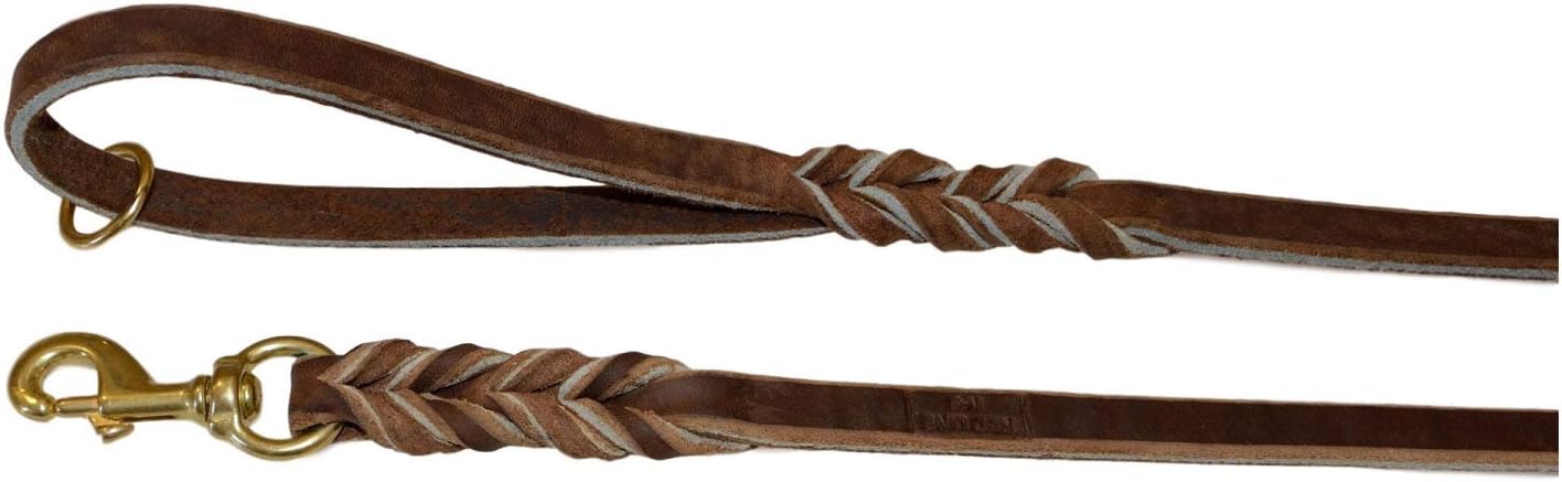 REDLINEK-9 Redline K9 Premium 3/8" Soft Leather Dog Leash, Used by Top Trainers Worldwide, Super Soft, Made in Our Amish Leather Shop (3/8" x 4')