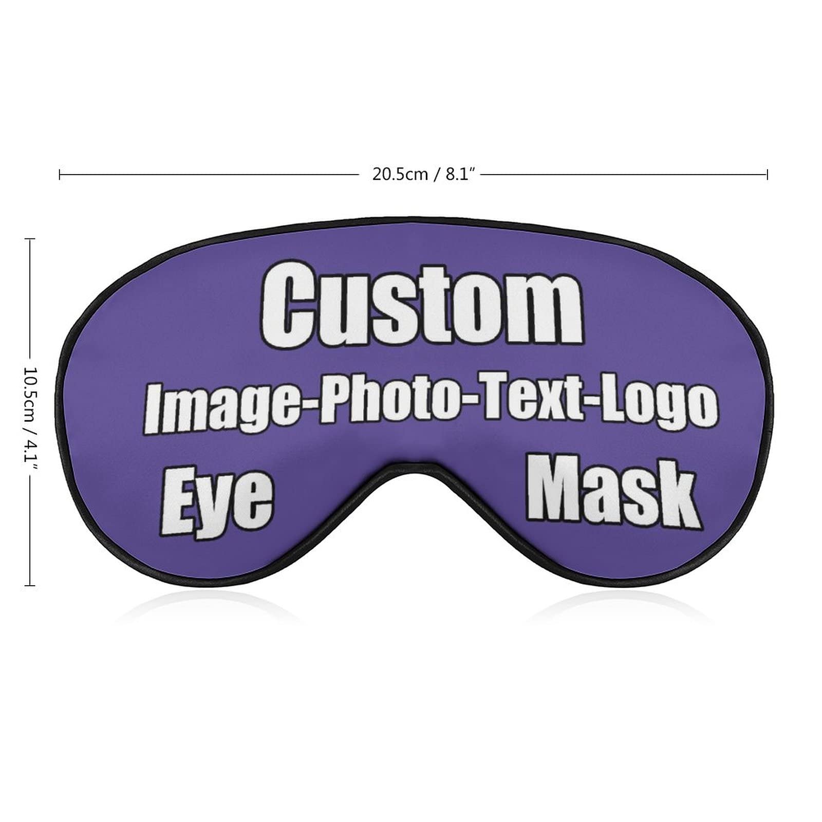 Custom Travel Sleep Mask with Adjustable Strap Add Picture Logo or Text for Women Men Comfortable Sleeping Lilac