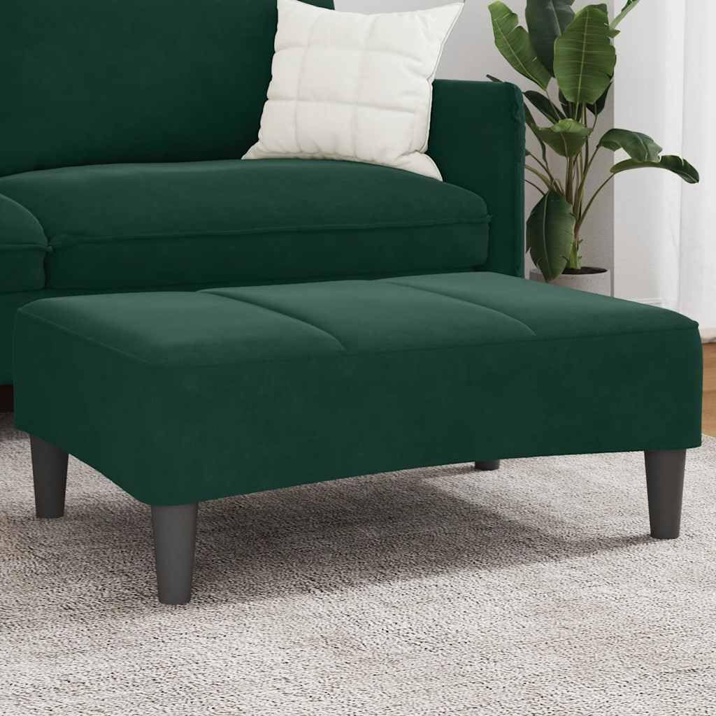 Repose-Pied Vert Foncé Velours pour Soulager les Jambes Lourdes 77x55cm