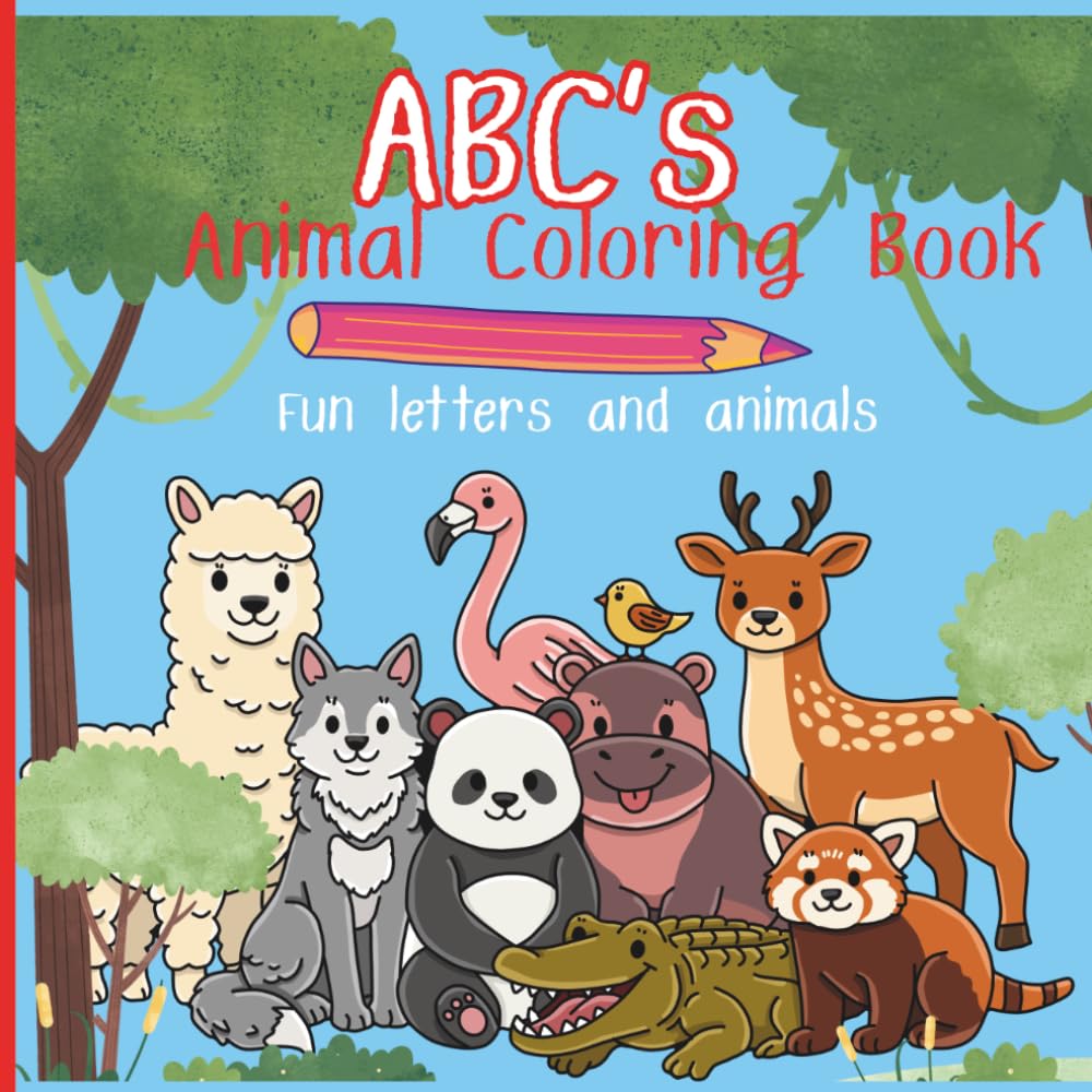 Cute Alphabetical Animal Coloring Book For Kids: Jumbo Alphabet and animal coloring book for preschoolers aged 1-3