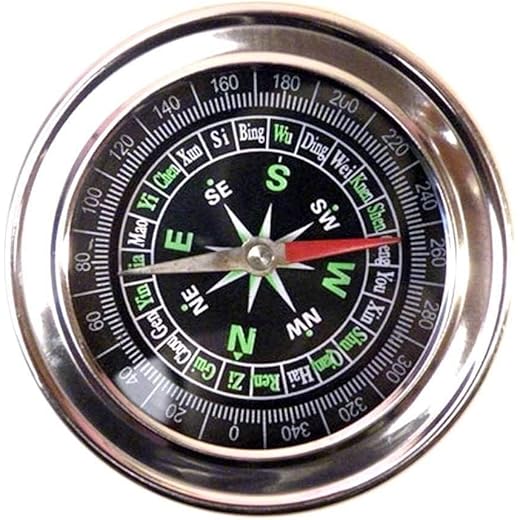 DEZIINE�.Stainless Steel Directional Pocket Magnetic Compass/Magnetic Compass Direction,7.5 * 7.5 * 1.2 cm