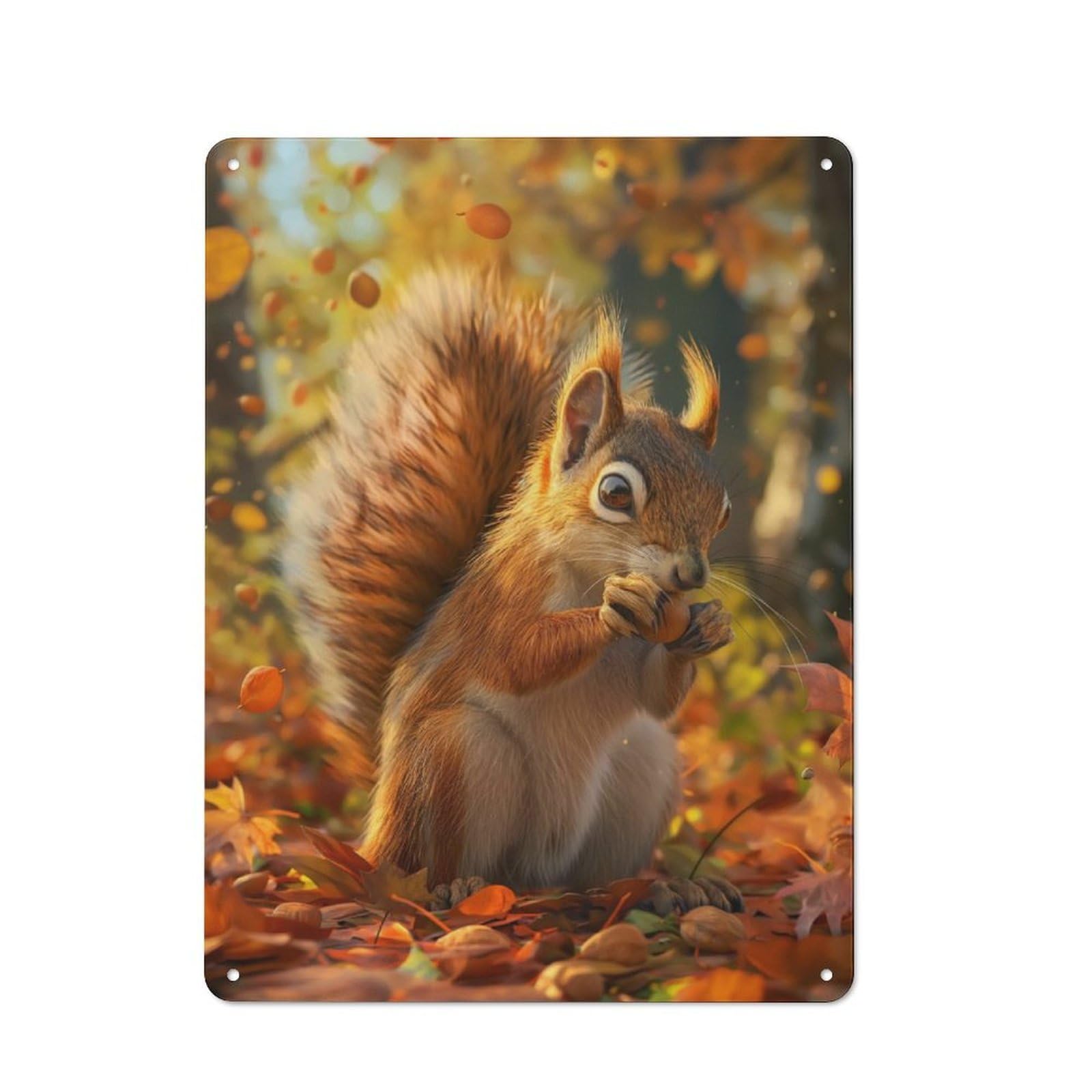 Junmoney Squirrels Harvest Retro Metal Sign 40X30cm For Bar Or Restaurant, For Kitchen And Home Bar Decor, For Home Office And Studio Walls