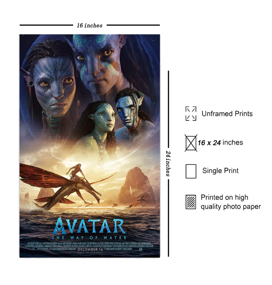 Poster Firmato Avatar 2 - La Via Dell'acqua | Stampato In A3 Con Cornice Nera, Cimeli Da Film