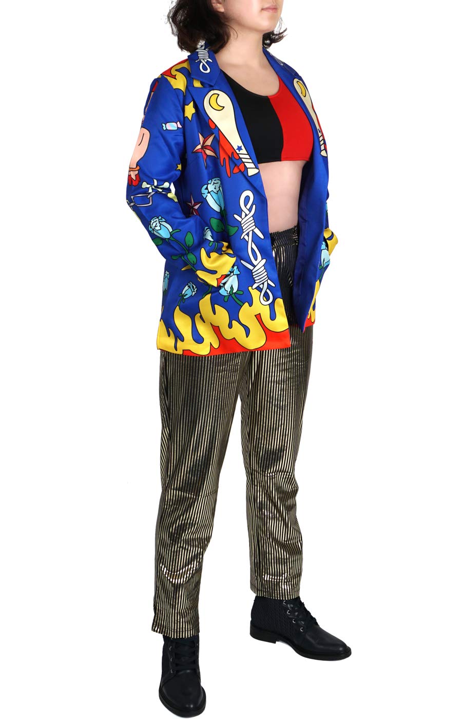 Costume de cosplay de Harley avec veste, pantalon et haut | Taille : S