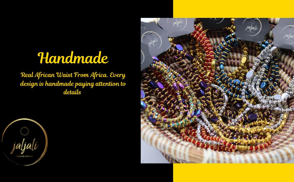 Miniatura 7 de Handmade African Waist beads from West Africa Senegal. Unique beads with a sparkle to them. Made with Long Lasting Stretchy material for durability.