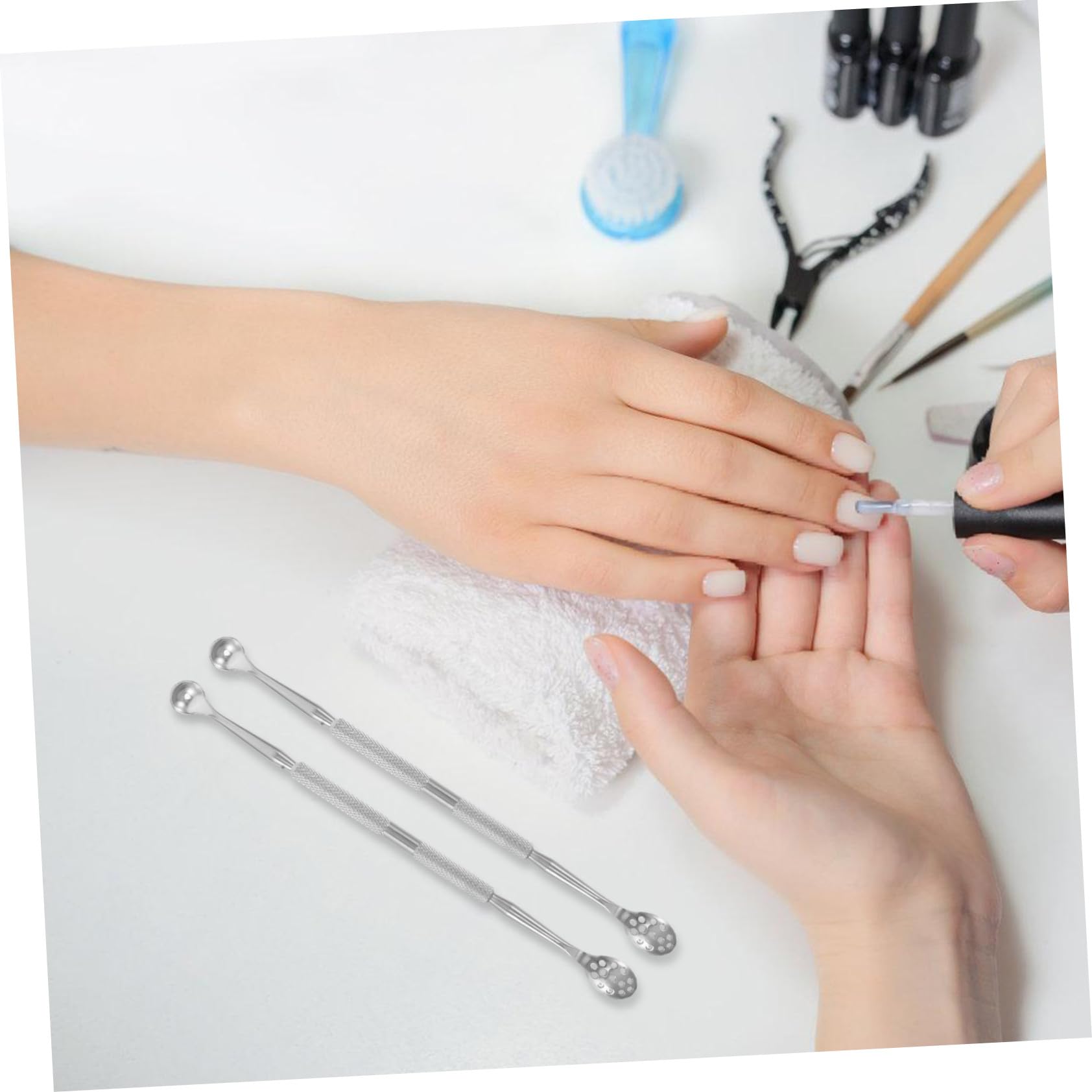 20 Pezzi Strumenti per Cuticole in Acciaio Inossidabile Doppia Punta per Rimozione Morta Trimmer e Pulitore per Unghie Manicure e Pedicure