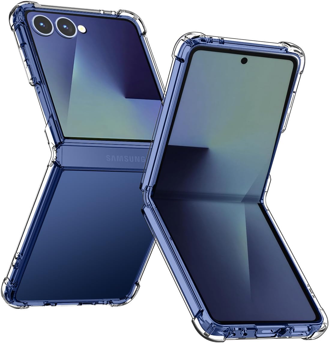 対応 Galaxy Z Flip7 用 ケース クリア TPU +PC 二重保護 薄型 軽量 シリコン ギャラクシー Z FlipSC-55F 5Gカバー耐衝撃 米軍MIL規格取得 滑り止め 指紋防止 防塵 一体型 人気 携帯カバー(クリア)