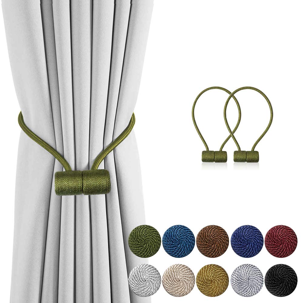 DCLYSI 2 Pack Magnetic Curtain Tiebacks,16 Inch Decorative Curtain Holdbacks for Window Décor