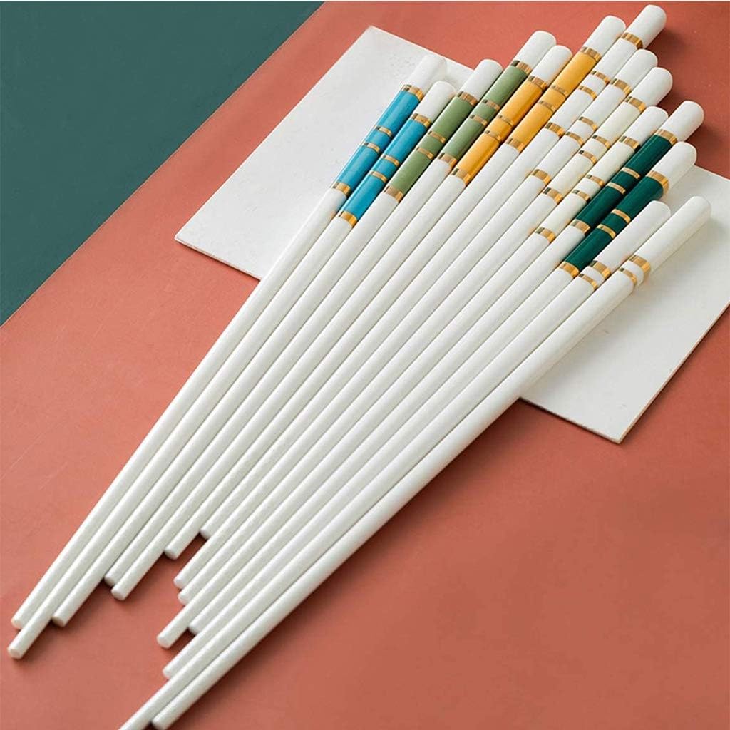 baguette japonaise cooking chopsticks Baguettes, Ensemble cadeau de baguettes en porcelaine, 10 paires de baguettes réutilisables en céramique, Passe au lave-vaisselle(Color:10,Size:)