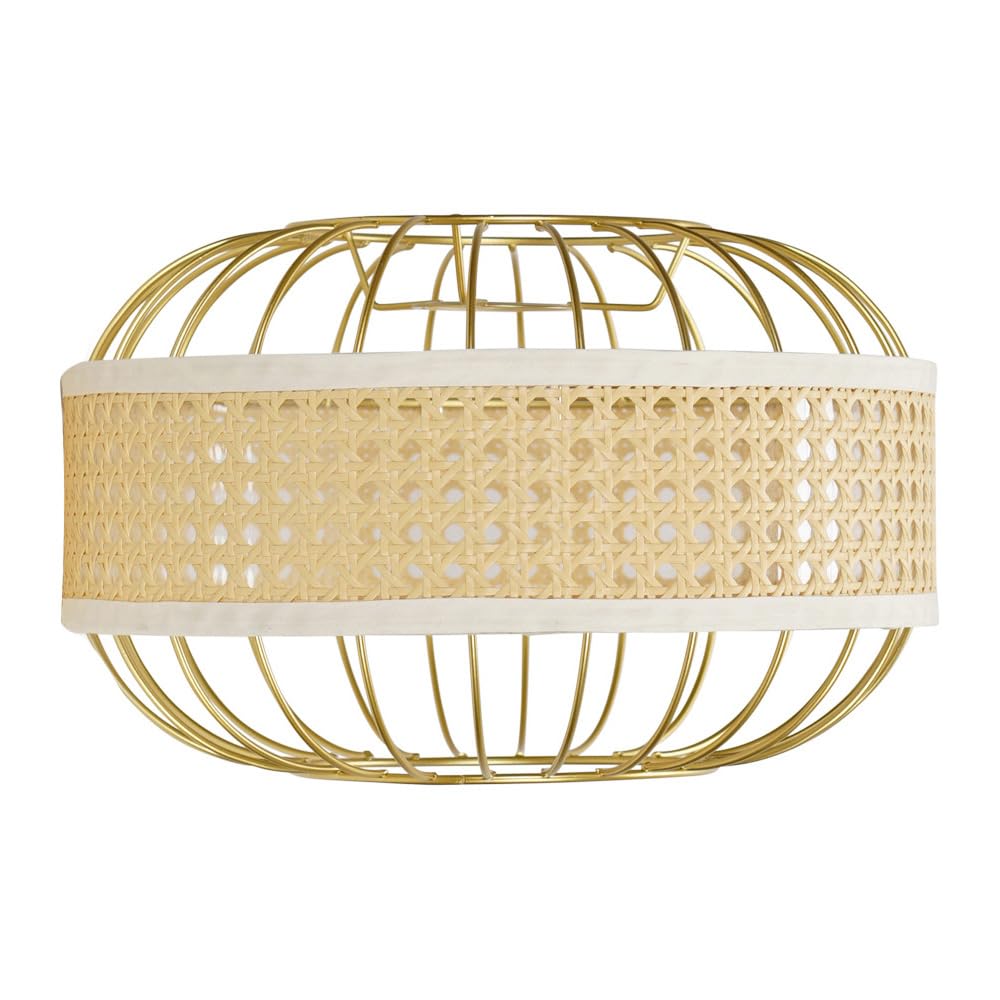 Minisun Gold | Modern Wire Rattan Band Ceiling Light Shade | Pendant Lights, Home Décor & Improvement Essential | Includes 4W Led Bulb | 30Cm Shade Width