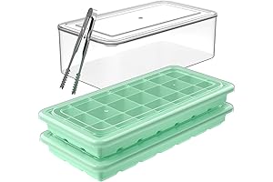 Ice Cube Trays for Freezer with Lid and Bin: Making, Freezing, Stacking, Easy Release