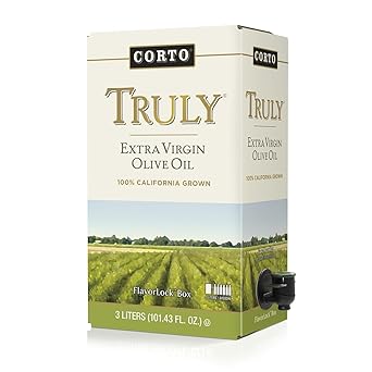 Corto TRULY | Extra Virgin Olive Oil | Floral Notes | Cold Extracted in State-of-the-Art Mill | Straight from Official Corto Olive Groves & Oil Producer | Oxygen-Free, Light Free FlavorLock Box