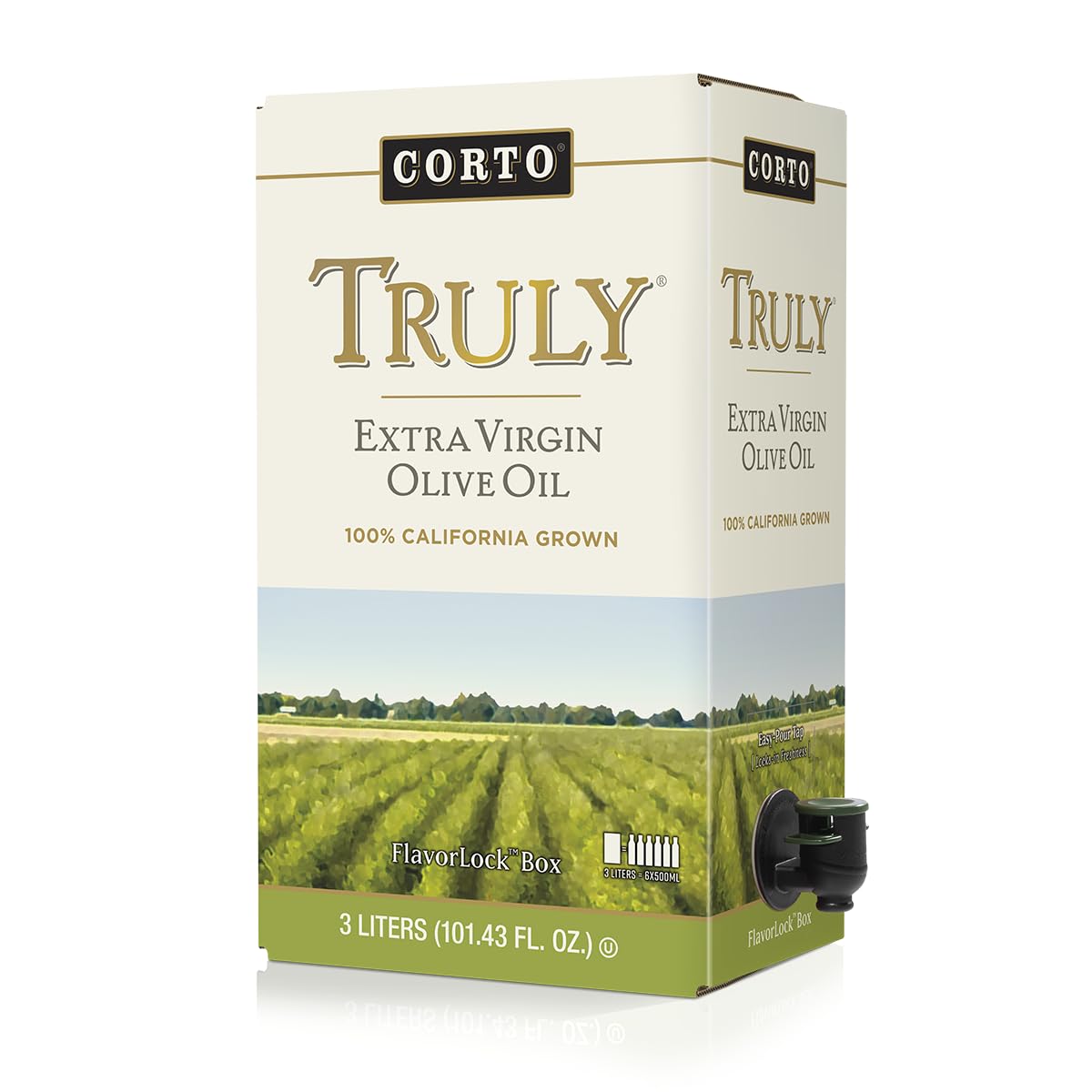 Corto TRULY Extra Virgin Olive Oil 3 Liter Cold-Extracted 100% California | EVOO in FlavorLock Bag-in-Box with Easy-Pour Spigot Stays Fresh COOC Certified 101.43 Fl Oz Aromatic product thumbnail 2