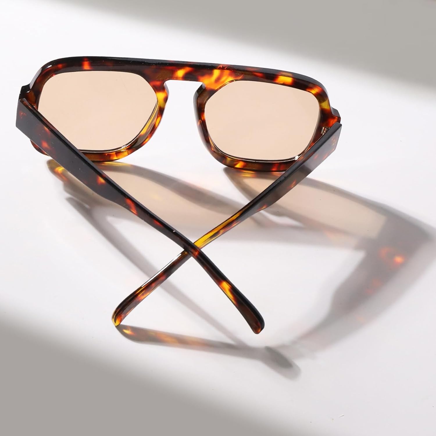 ADE WU Trendy Square Sunglasses for Women Men,Vintage Square Aviator Sunglasses Fashion 70s Inspired Stylish Flat Top Shades - Image 8