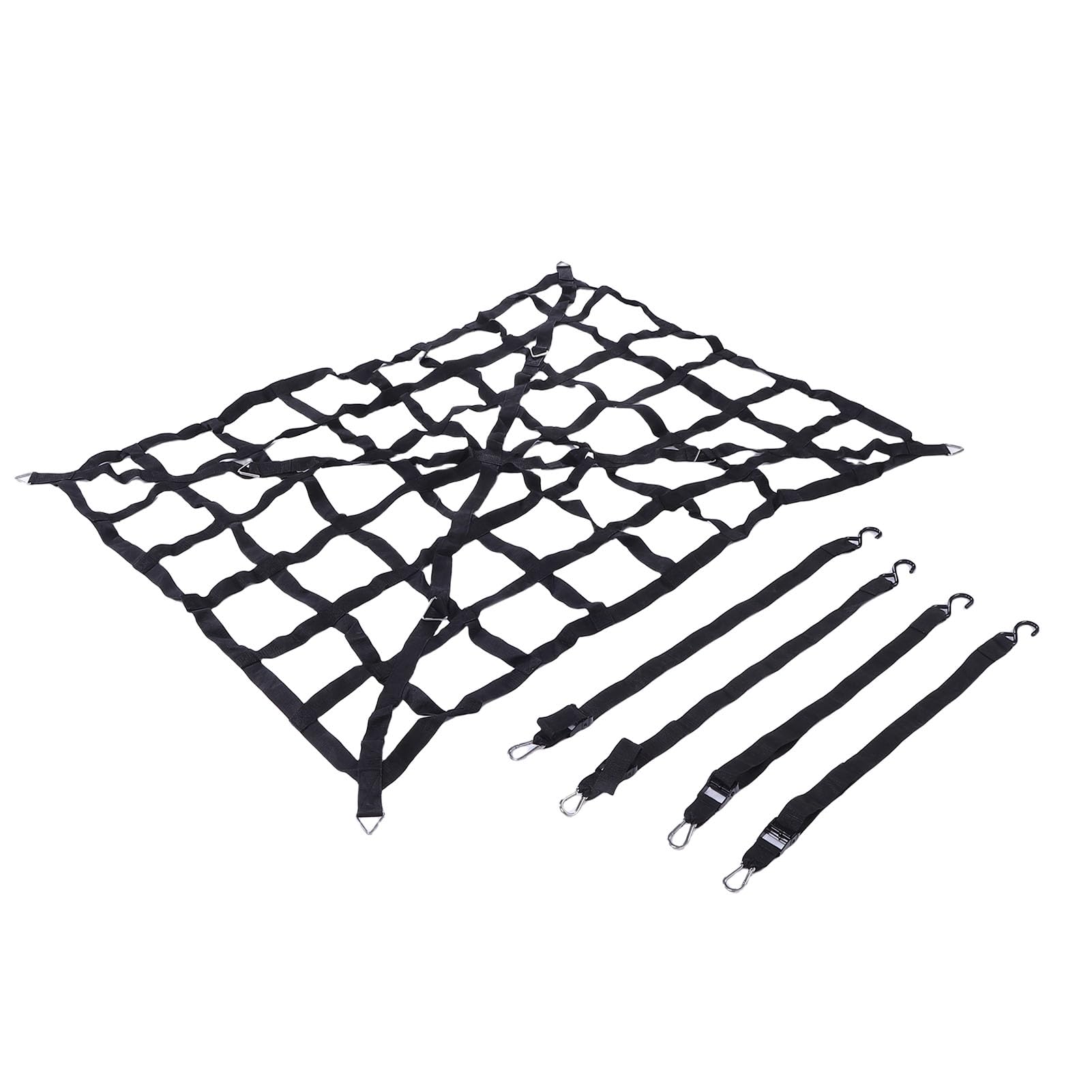 Dioche Netz für LKW-Ladeflächen, Pickup-Gepäcknetz, Stark Belastbar, Verstellbar, Multifunktional, Robust, für Dachträger, Gepäckkorb, Netz mit S-Haken, 167,6 X 127 cm (66" x 50")