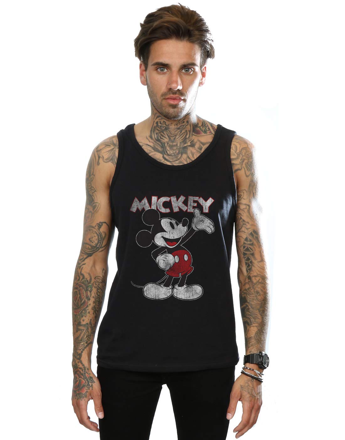 Disney Men's Black Mickey Mouse Presents Vest XX-Large