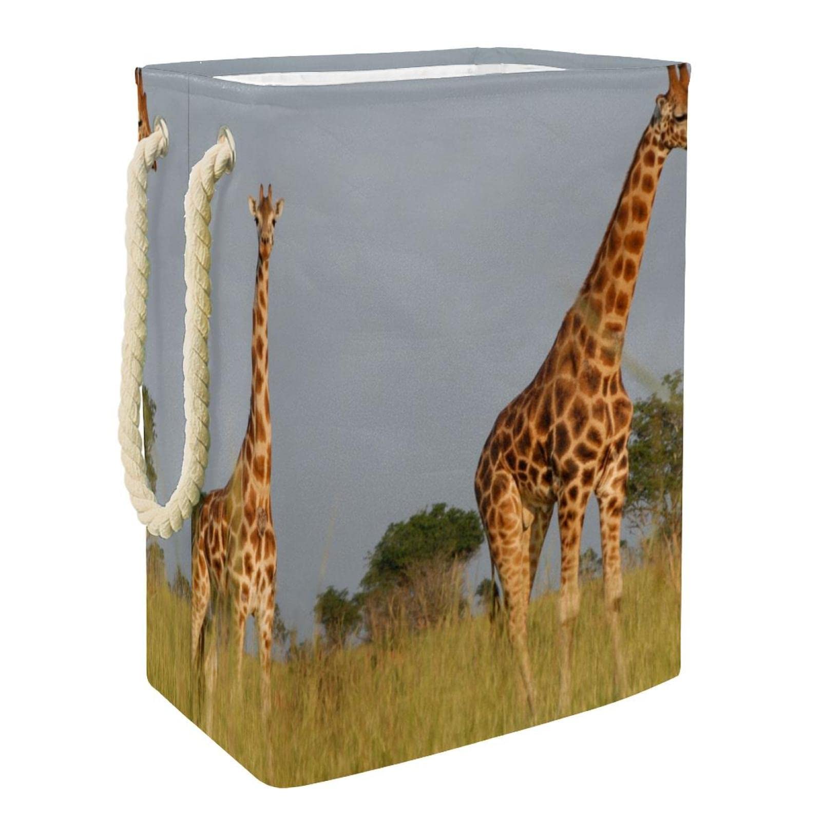 Panier à linge imperméable tissu sac de rangement jouets motif girafe