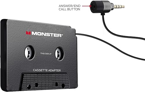Miniatura 5 de Monster Cassette a adaptador de audio auxiliar para automóvil, compatible con dispositivos con puerto auxiliar de 0.138 in, reproducción de música,