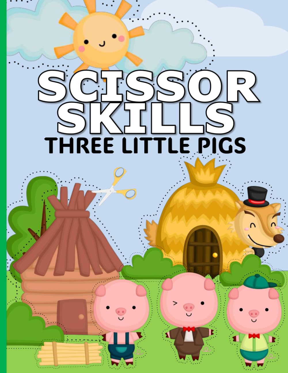 Scissor Skills, Three Little Pigs: Cut, Color, and Paste Book for Children