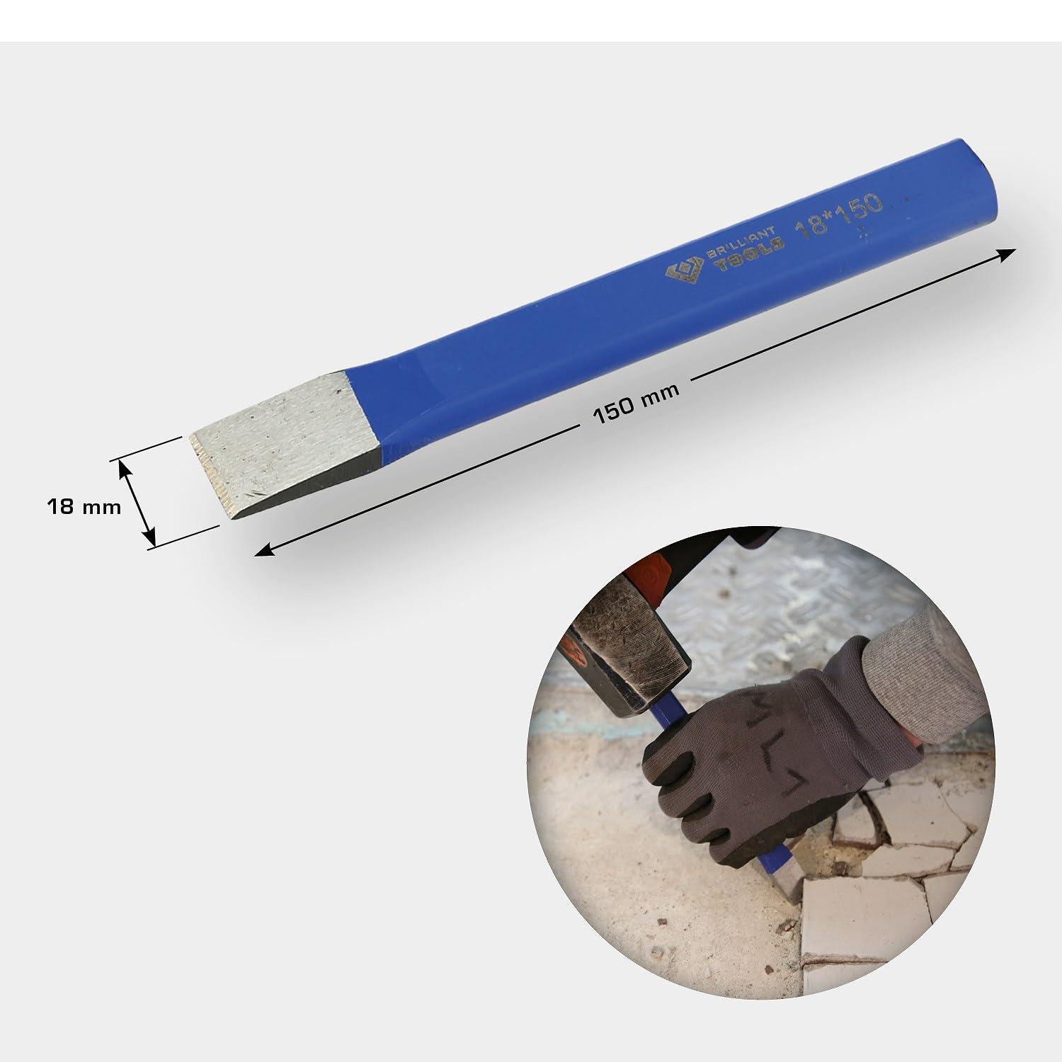 BRILLIANT TOOLS BT080918 Scalpello piatto [Powered by KS TOOLS]