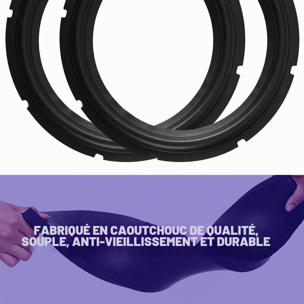 VBESTLIFE Kit Surround Haut-parleurs Surround de 10 Pouces Haut-parleurs Surround Anneaux Réparation Pièces en Caoutchouc du Bord du Woofer