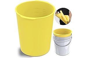 Reusable Silicone Yellow 5 Gallon Bucket Liner with Measurements