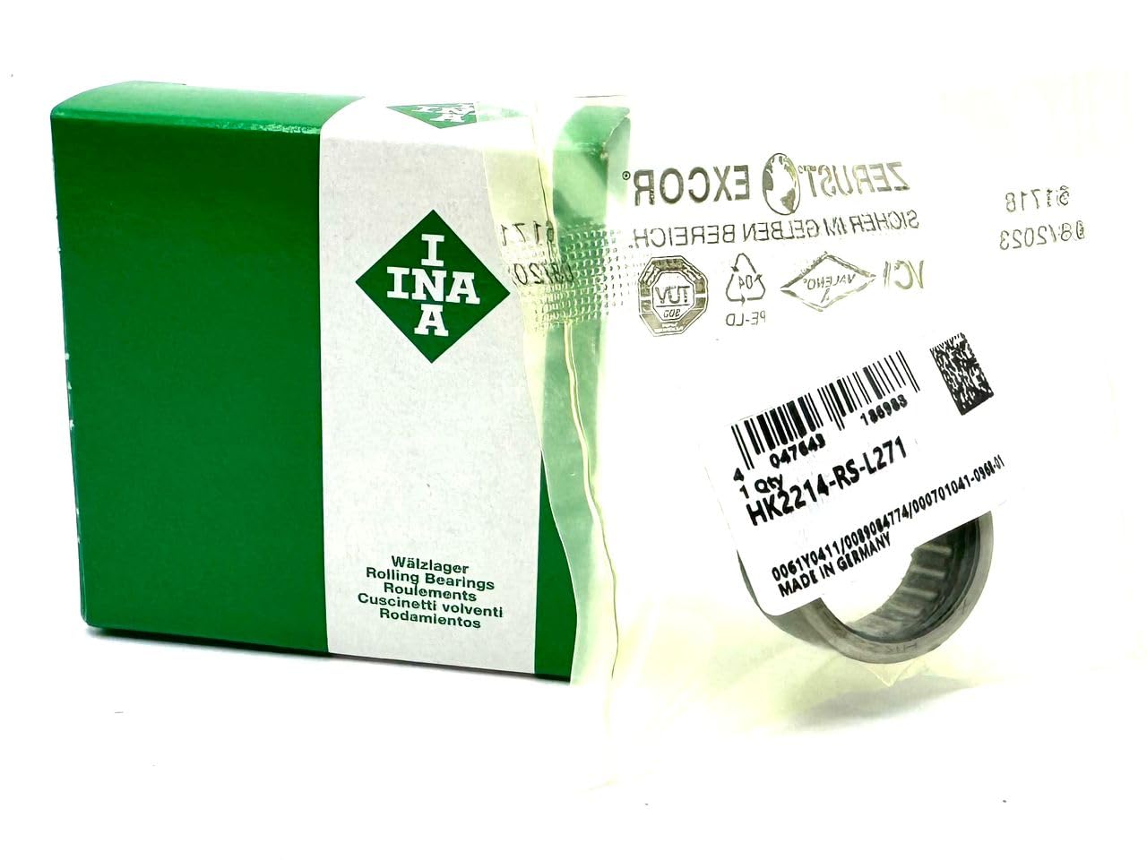 INA Germany HK2214 RS L271 Needle Roller Bearing and CAGE Assembly 22X28X14 MM