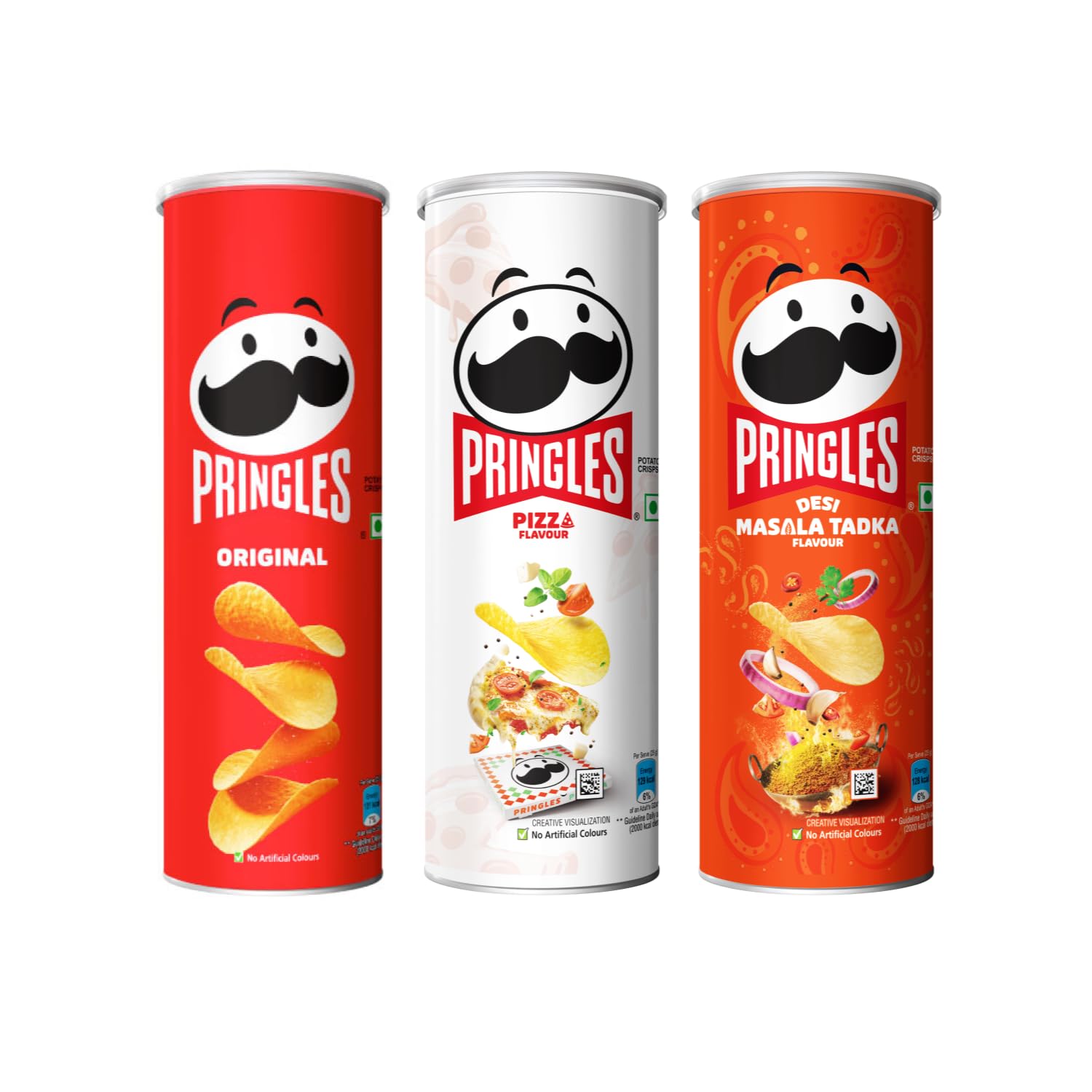 Pringles Original+Desi Masala Tadka+ Pizza Flavour(107G Each),321 Grams