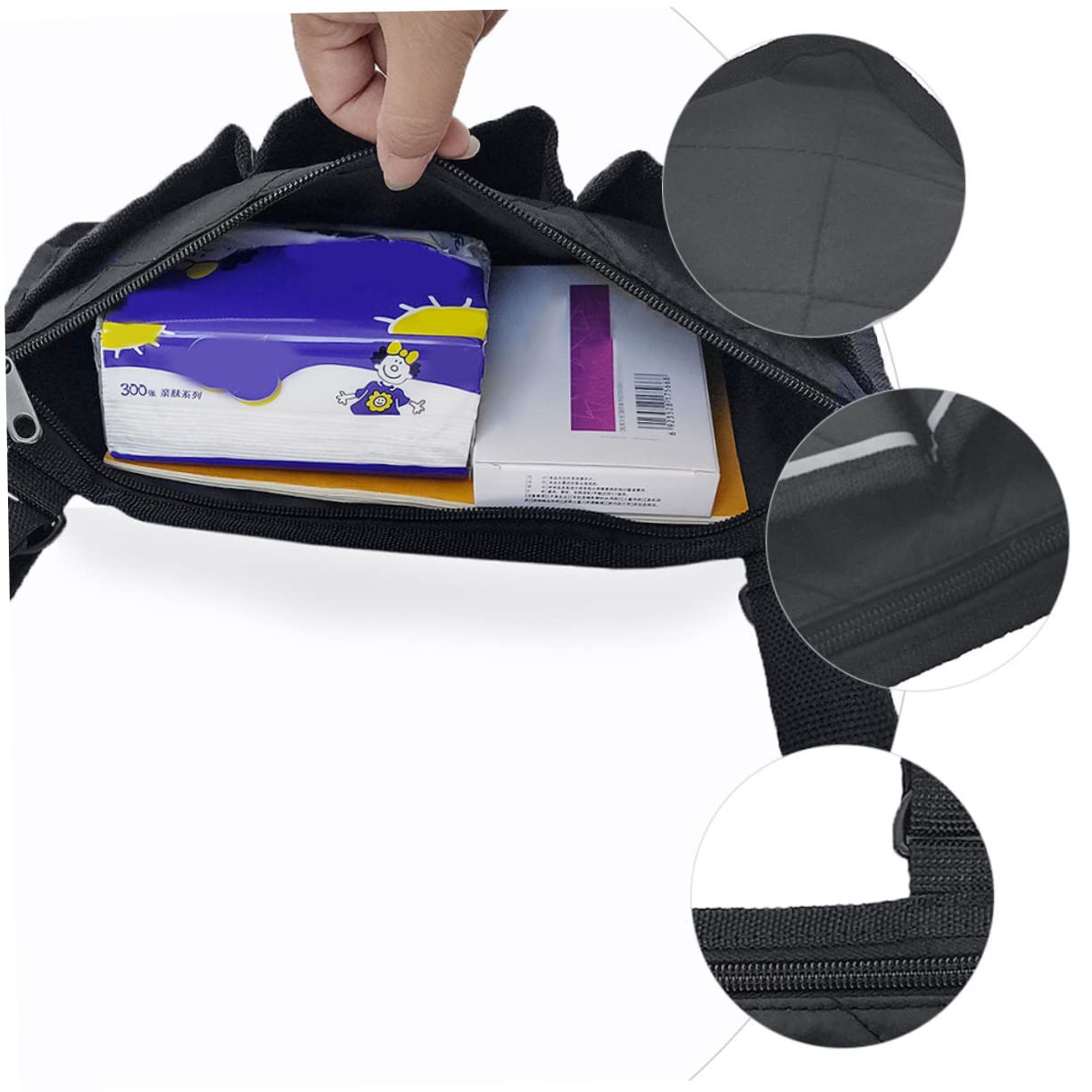 Ipetboom 3piezas Bolsa Lateral Organizadora Para Con Compartimentos y Reflectante Para Almacenamiento De Objetos Andadores y Sillas De Movilidad