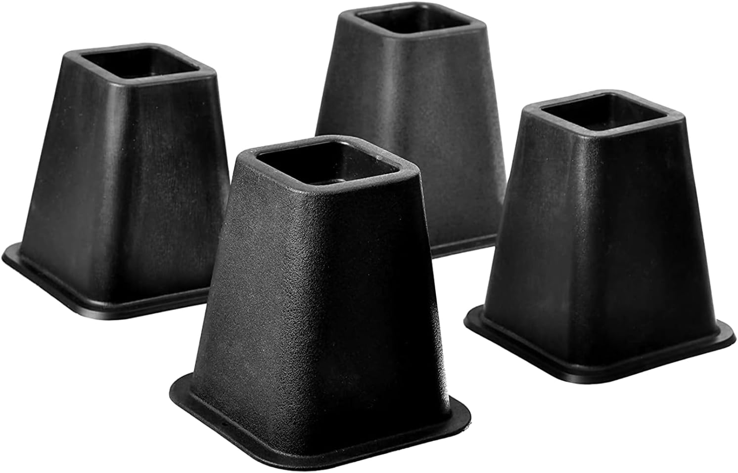 Home It 5 to 6 Inch Black Bed Risers, Heavy Duty Stackable Furniture Risers 4-Pack