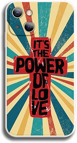 Funda compatible con iPhone 14 Plus, con cita cristiana de The Cross of Christian en fundas retro Sunburst para hombres, mujeres y adolescentes,