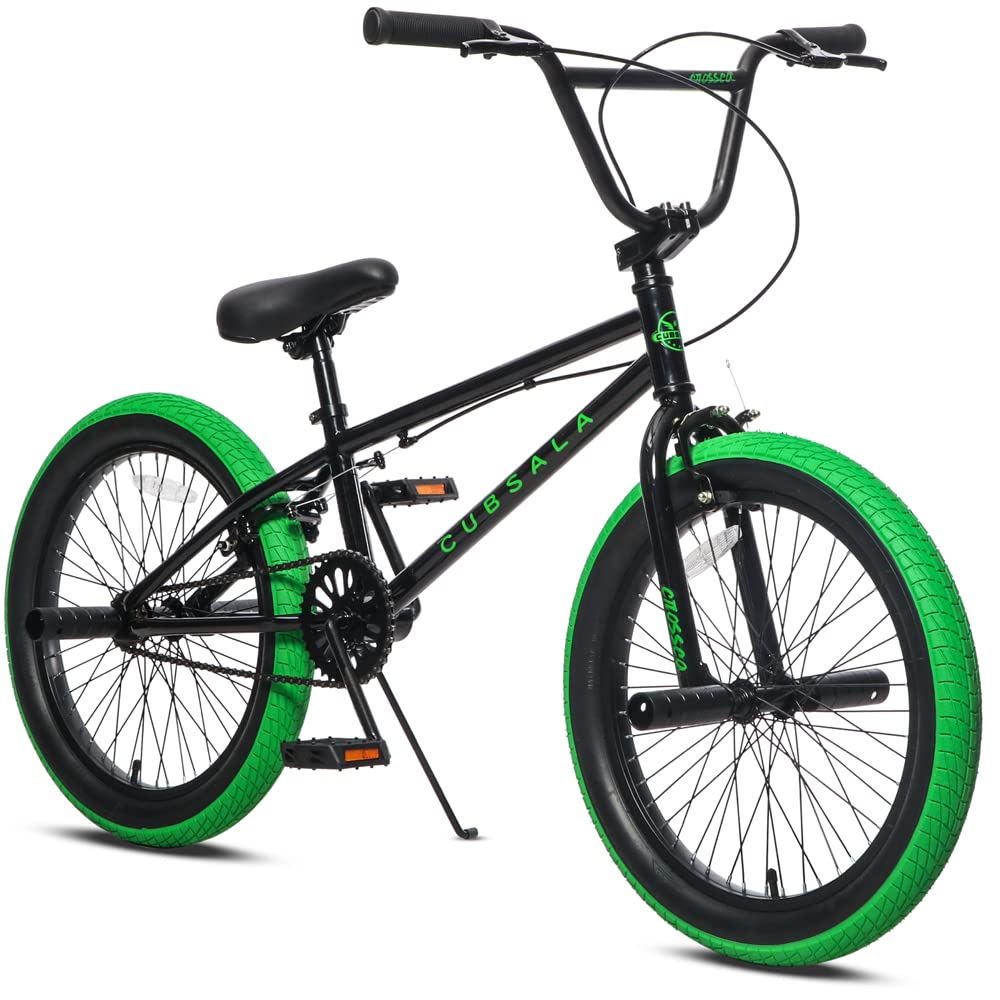 Photo 1 of *USED* cubsala Freestyle BMX Bicycle Kids Bike Black & Green Crossea 20k''