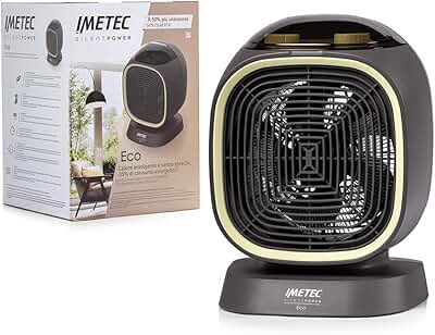 IMETEC Silent Power Eco, Calefactor Silencioso, Tecnología Eco, 2100 W, Función Antihielo, Temperatura Ajustable, 4 Funciones, Termostato de Ambiente