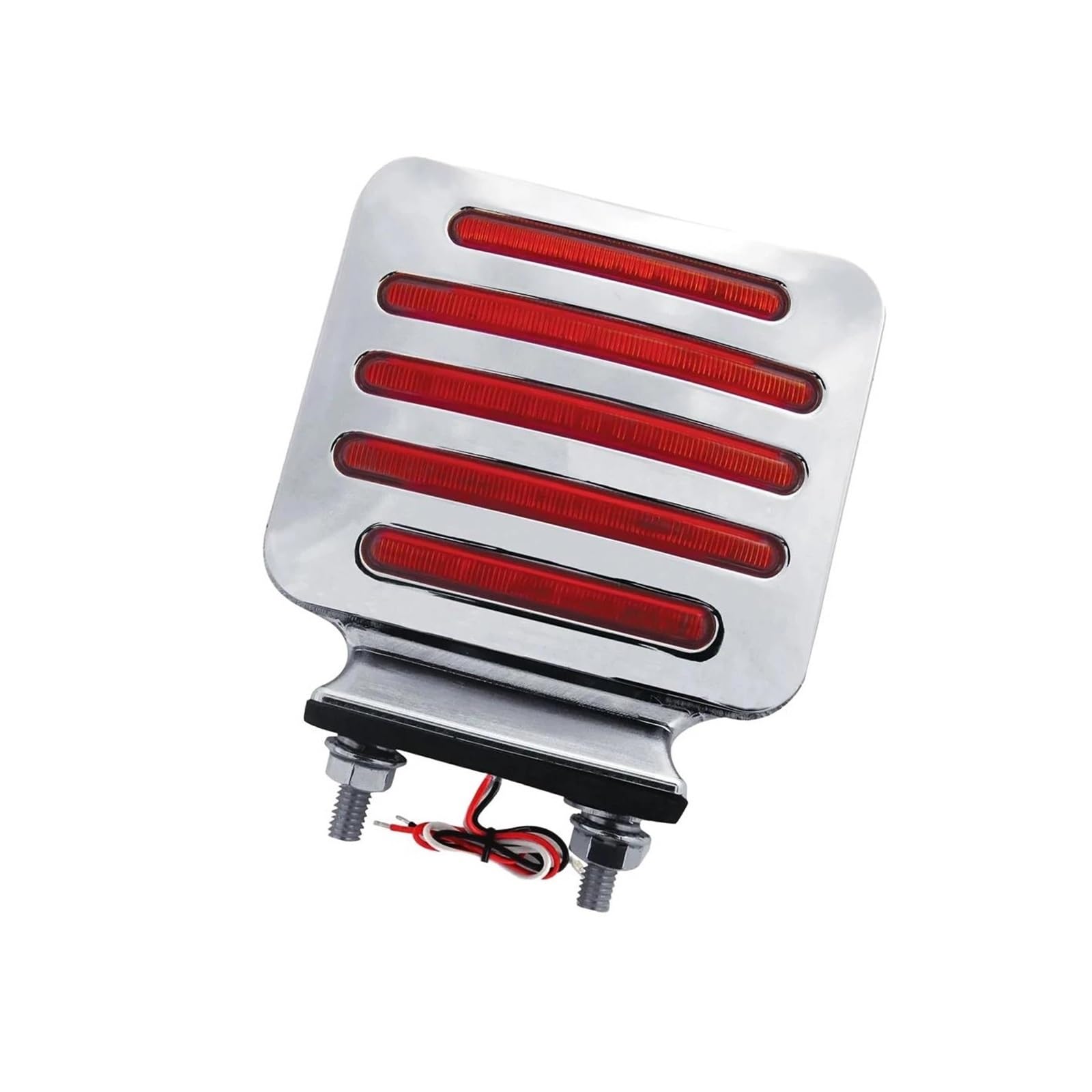 Luces de giro 1 Pieza Luces Giro LED Cuadradas Doble Cara Cromadas Línea Plana Ámbar/rojo Montaje En Camión Luces Traseras Giro Montaje En Poste Doble intermitente
