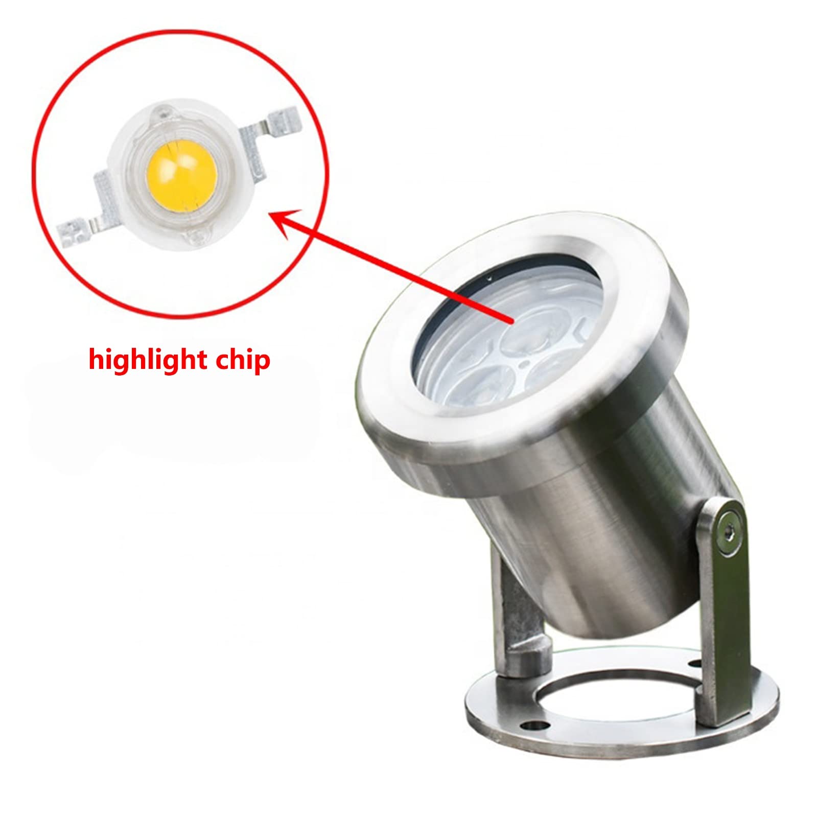 Faretti Immersione Piscina 3W, IP68 Impermeabile LED in Acciaio Inossidabile Proiettori a Fascio di Luce Distanza di irraggiamento 5-10M (Color : RGB, Size : 24v)