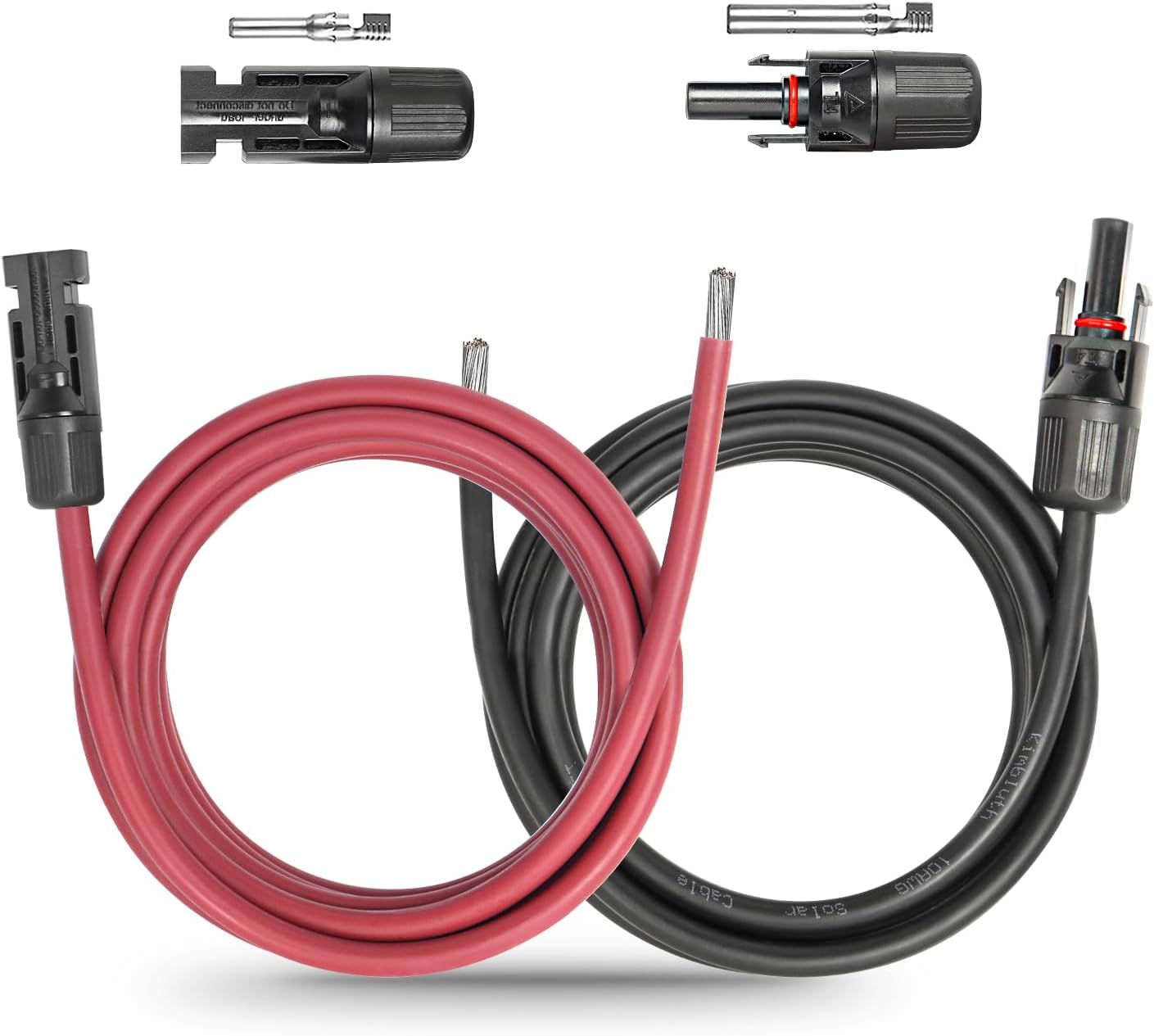 10 Gauge (10AWG) Solar Extension Cable Wire – 60 Feet Total (30ft Red + 30ft Black) With MC4 Connectors, UV Resistant For Outdoor Solar Panels