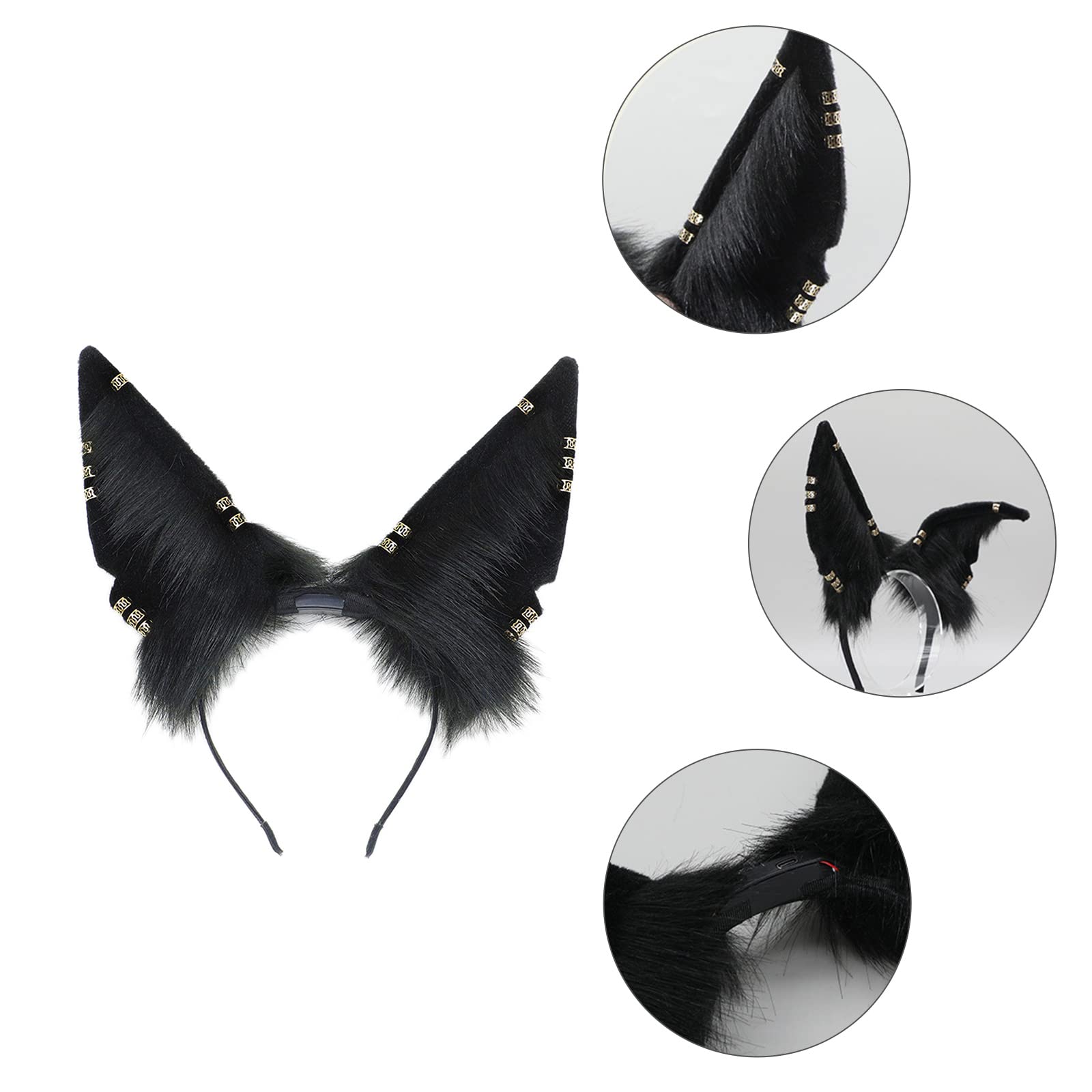 Cerchietto con orecchie di gatto peloso orecchie da cucciolo realistiche orecchie di animale copricapo accessorio gotico cosplay celebrazioni
