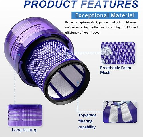 Miniatura 4 de Piezas de repuesto de filtros de vacío - Compatible con Dyson V11 Torque Drive, V11 Animal, V11 Complete, V11 Extra, V15 Detect Vacuums - Comparar