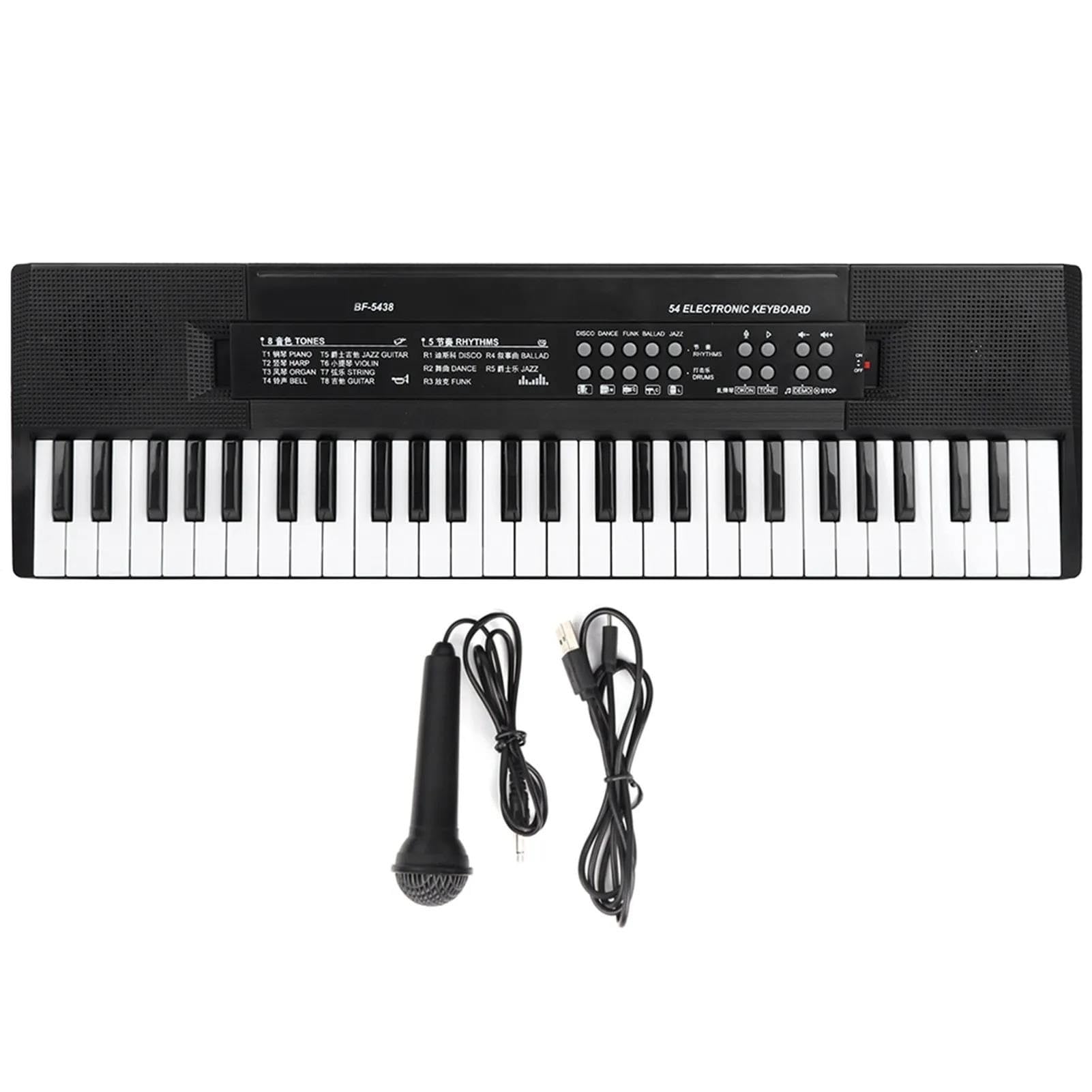Elektroniczny Instrument Fortepianowy Elektroniczny Mikrofon Organowy I Funkcja Nagrywania Klawiatura Fortepianowa 54 Klawiszy Profesjonalna