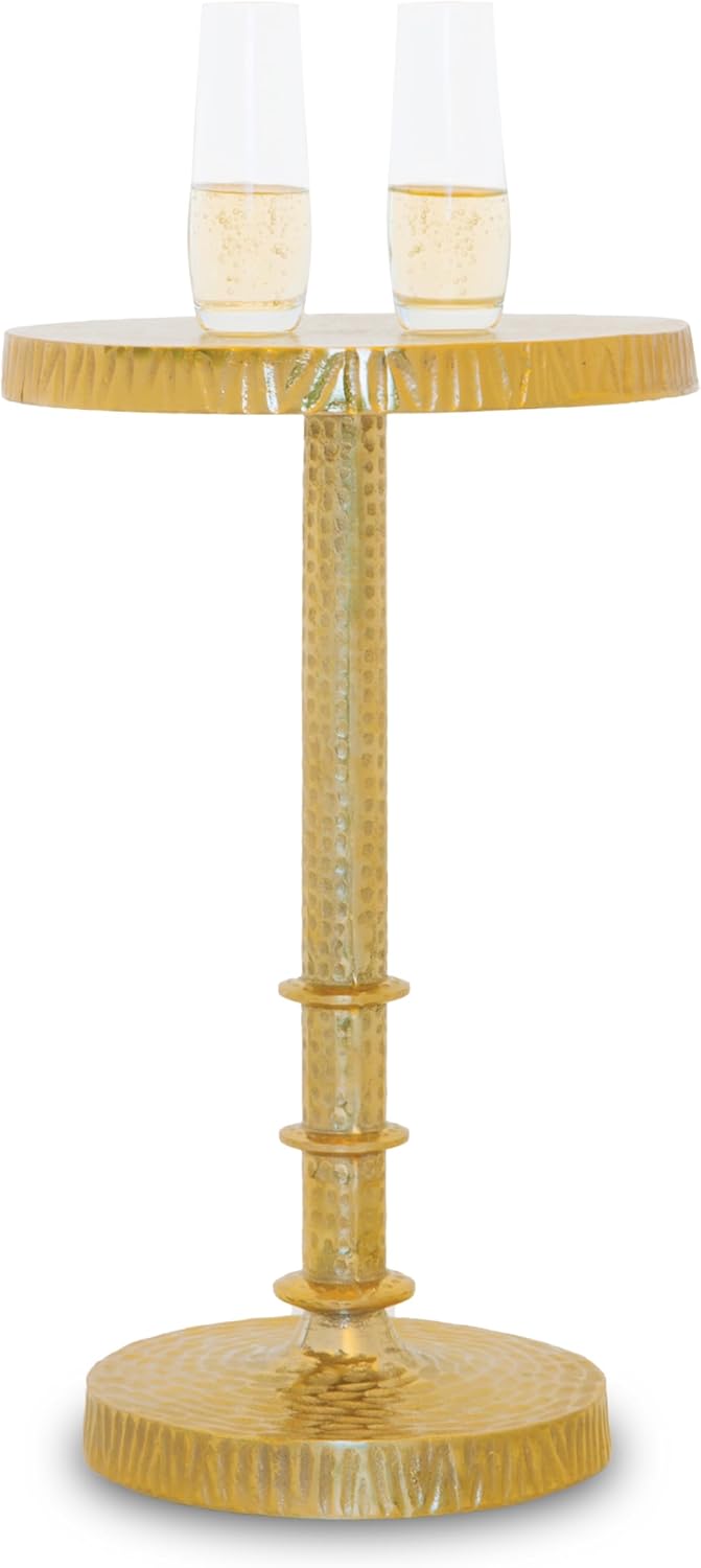 Small Round Gold Side Table by Objet D’Art, Accent, End