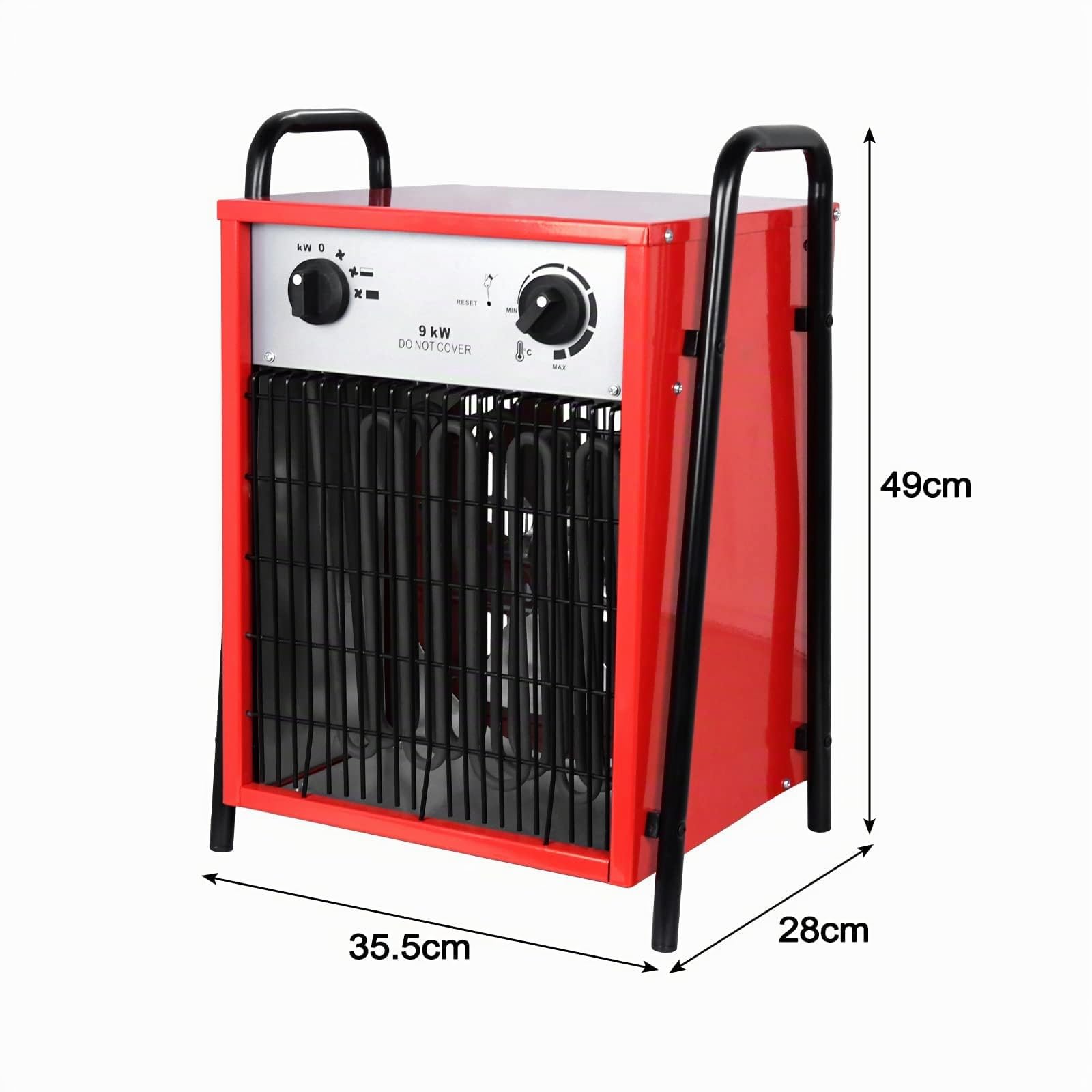 LARS360 5000 Watt, riscaldamento industriale professionale, con 3 livelli di calore, riscaldamento elettrico, a risparmio energetico, per interni ed esterni, protezione da sovraccarico