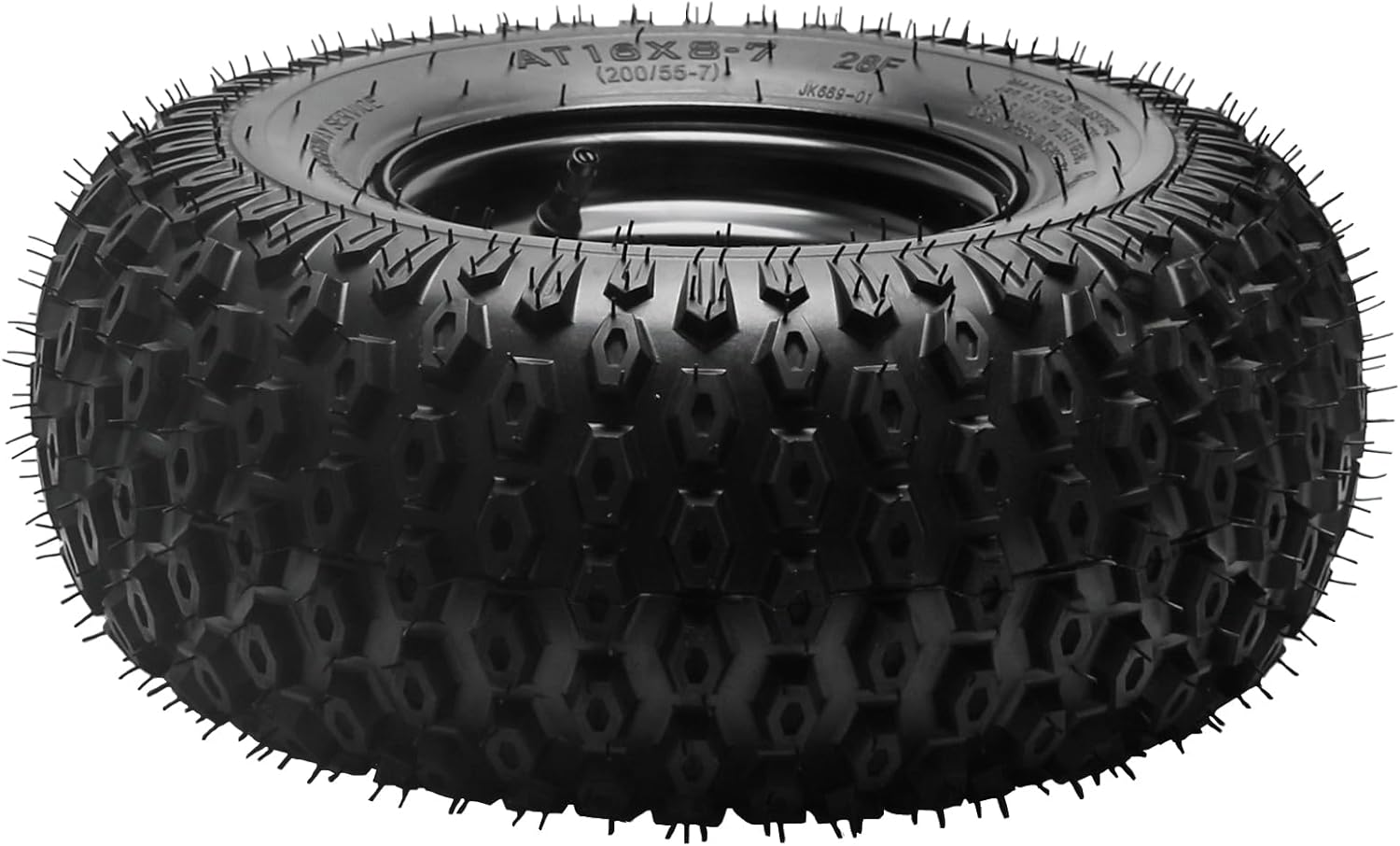 2 pack 7 inch Tubeless Wheels 4 Stud 16x8-7 ATV Wheel Tires Rims 200/55-7 16x8.00-7 16x8x7 Go-Kart Tires 4 PR for Go kart Buggy Quad Bike Lawn Mower Mini Bike