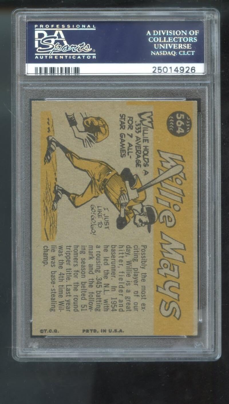 1960 Topps #564 Willie Mays All-Star PSA 6 (OC) Graded Baseball Card Magazine - Slabbed Baseball Cards