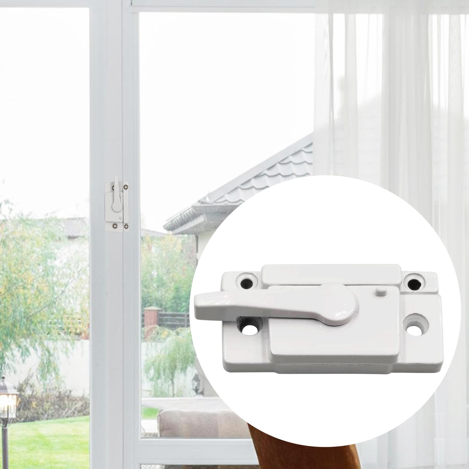Miayaya 4-Pack Sliding Window Sash Locks – Cam Action Window Latches For Vertical & Horizontal Sliding Windows (White)