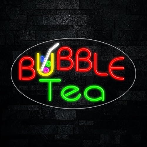 Cartel de neón LED de té de burbujas, 28 pulgadas de largo x 16 pulgadas de alto #34567